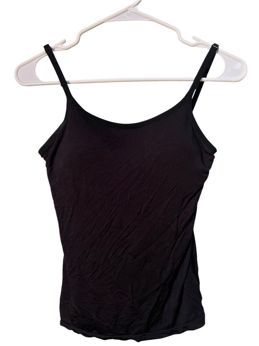 Shein Women's Size Small 4 Bra-Free Camisole Top with Bra Pads Black Scoop Neck